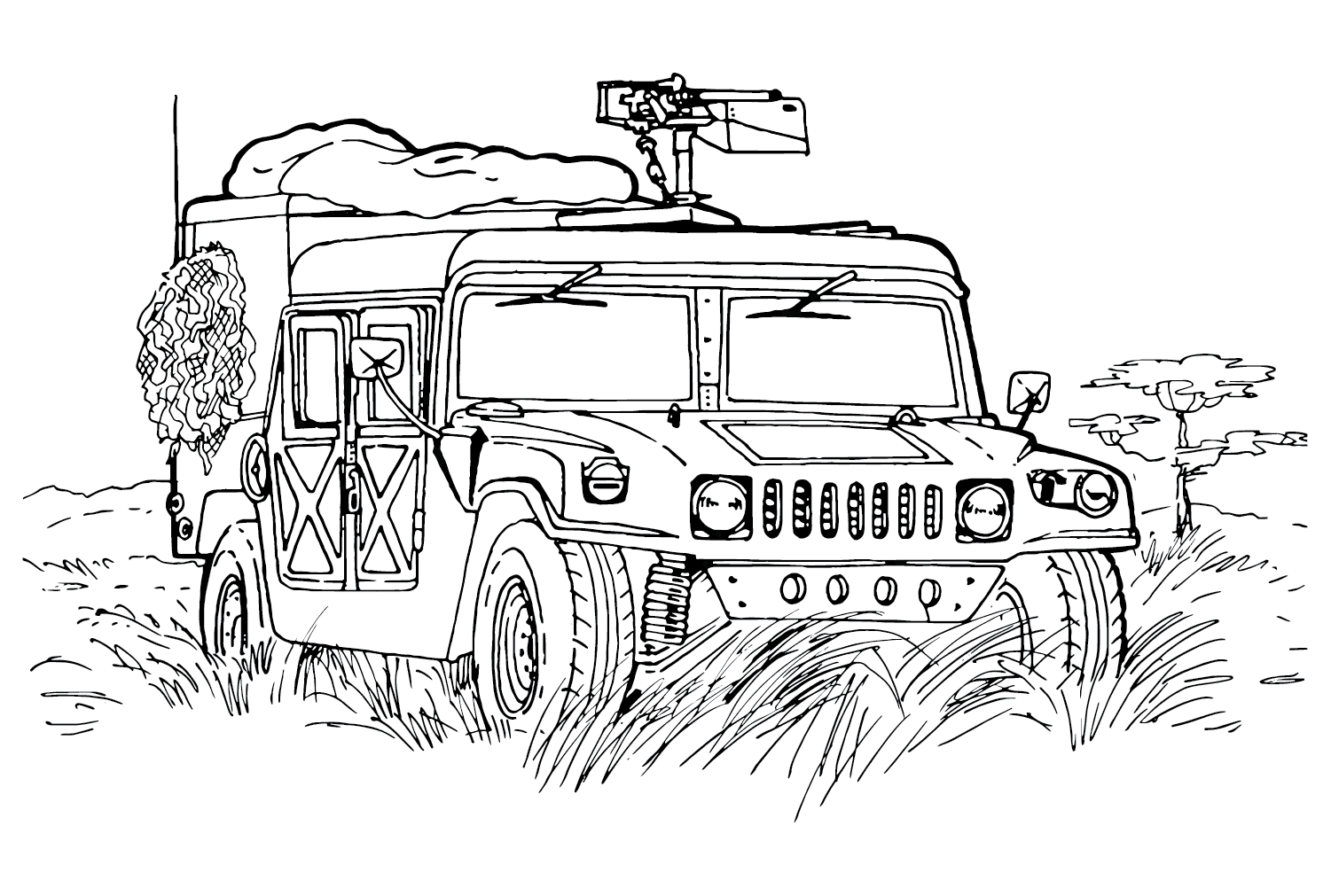 Army Hummer Coloring Page - Free Printable Coloring Pages