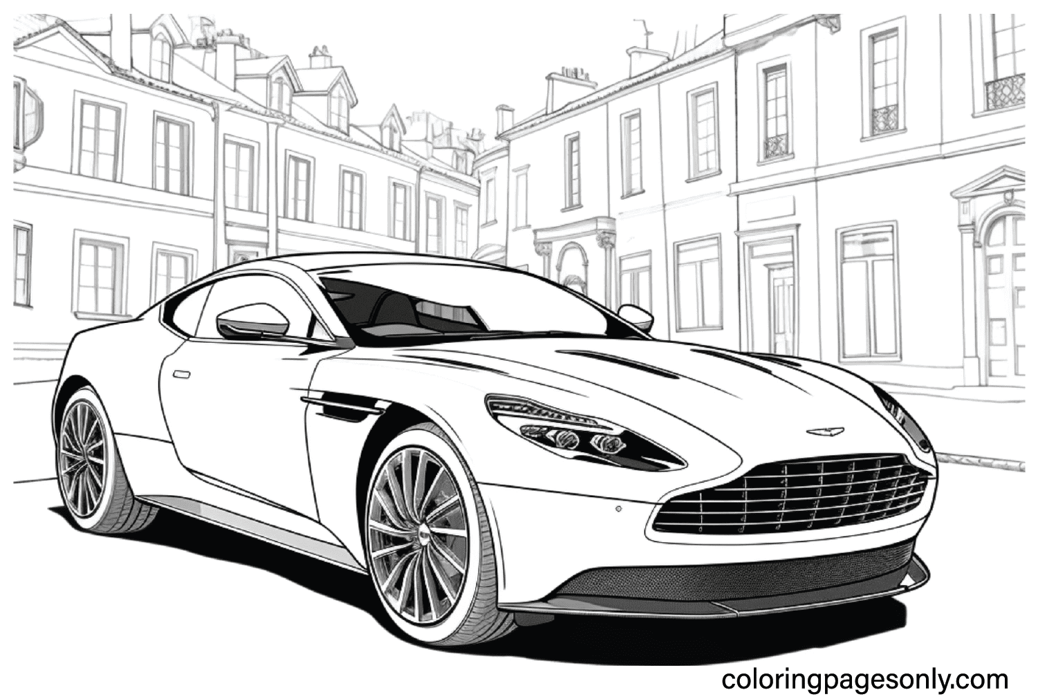Aston Martin DB12 Coloring Page from Aston Martin