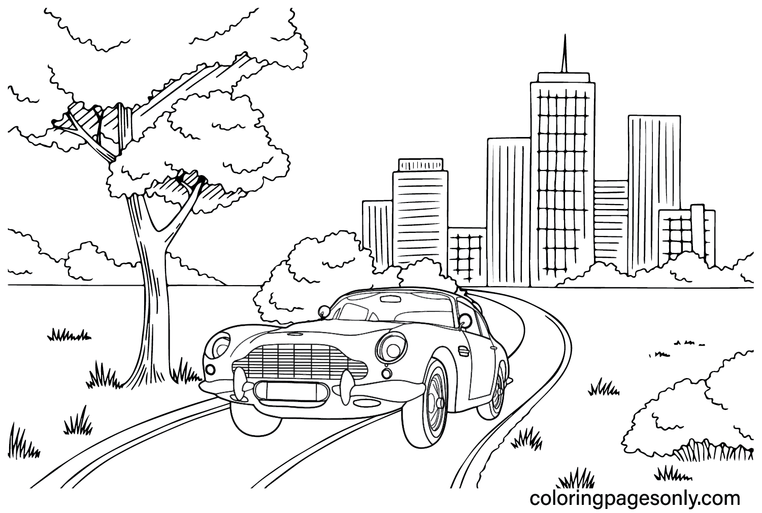 Aston Martin DB5 Coloring Page from Aston Martin
