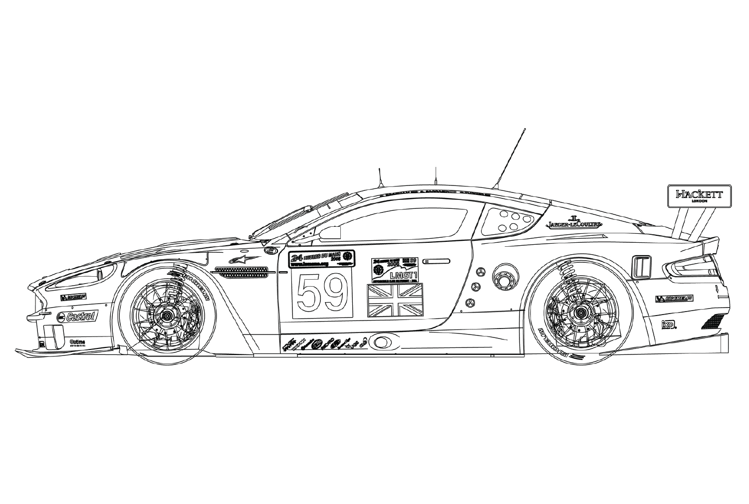 Aston Martin DBR-9 Coloring Page from Aston Martin