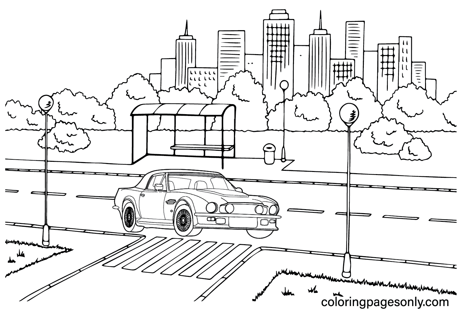 Aston Martin V8 Coloring Page from Aston Martin