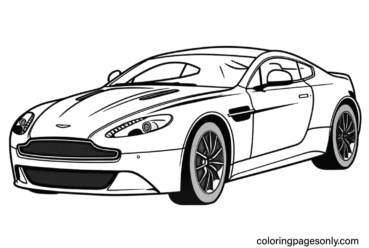 Aston Martin Vantage Coloring Page - Free Printable Coloring Pages