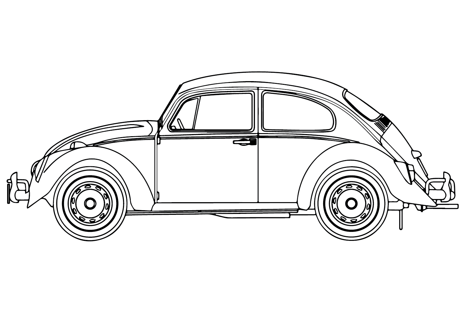 Coloriage de Coccinelle automobile de Volkswagen