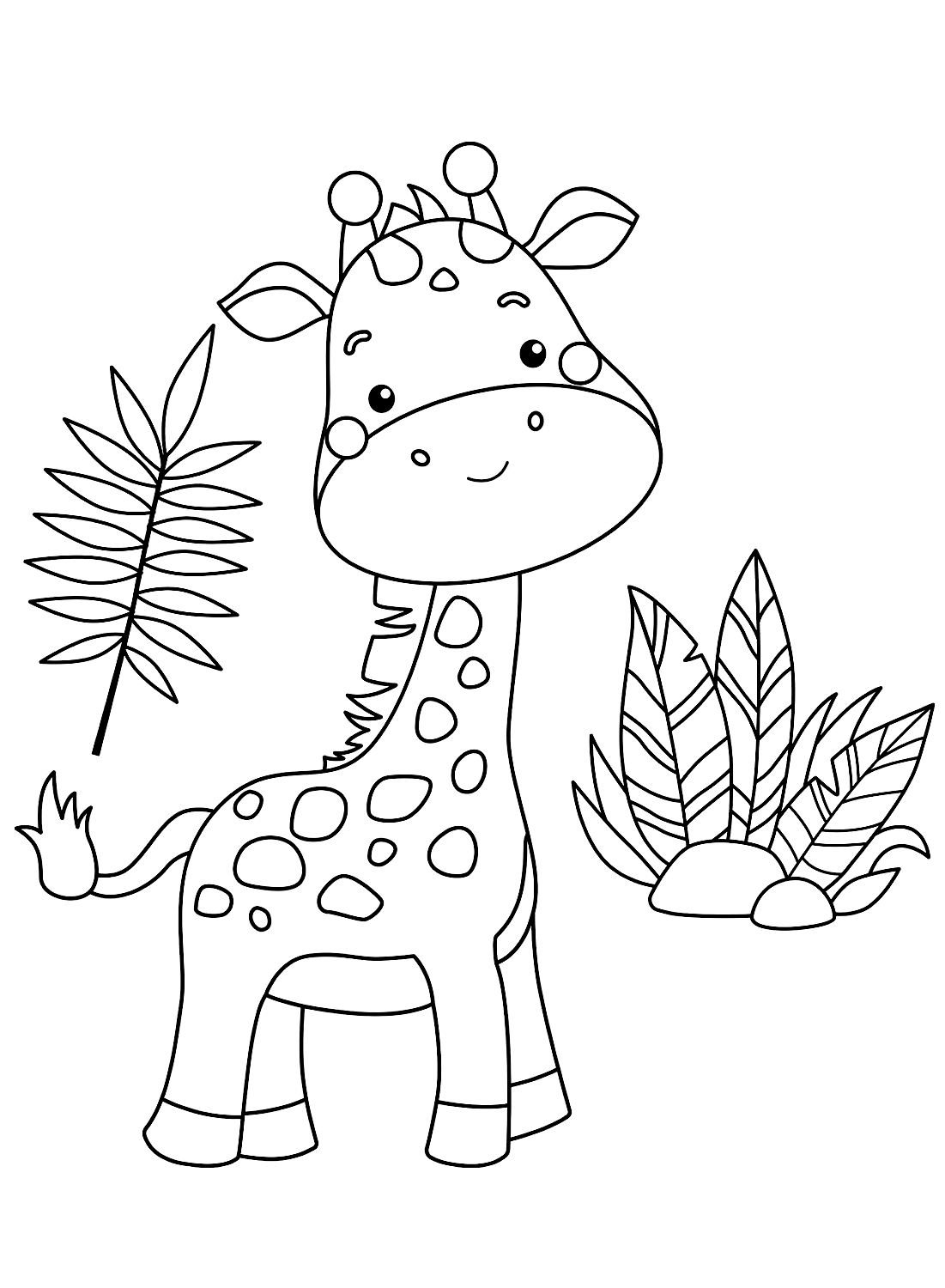 Baby Cute Giraffe coloring picture