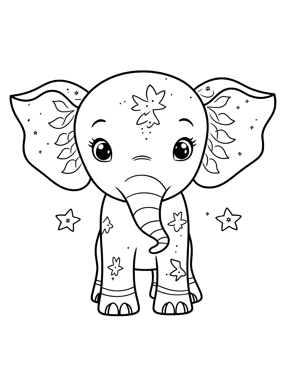 Baby elephant coloring pages from Elephant
