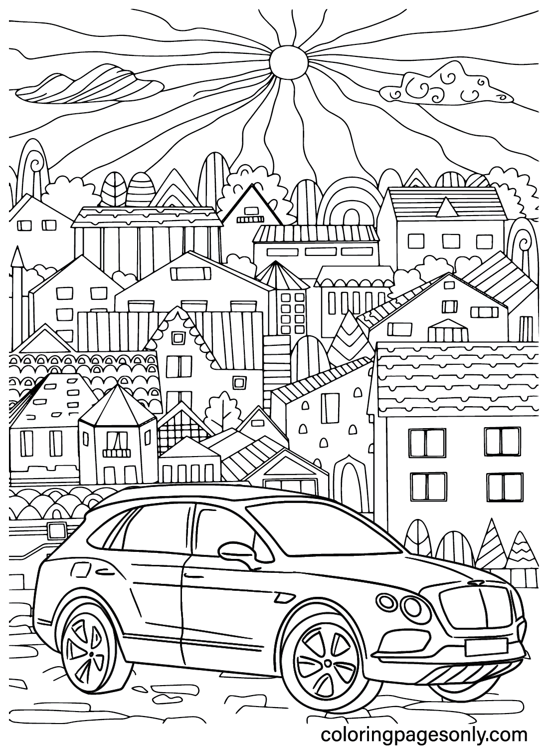 Bentley Bentayga Coloring Page