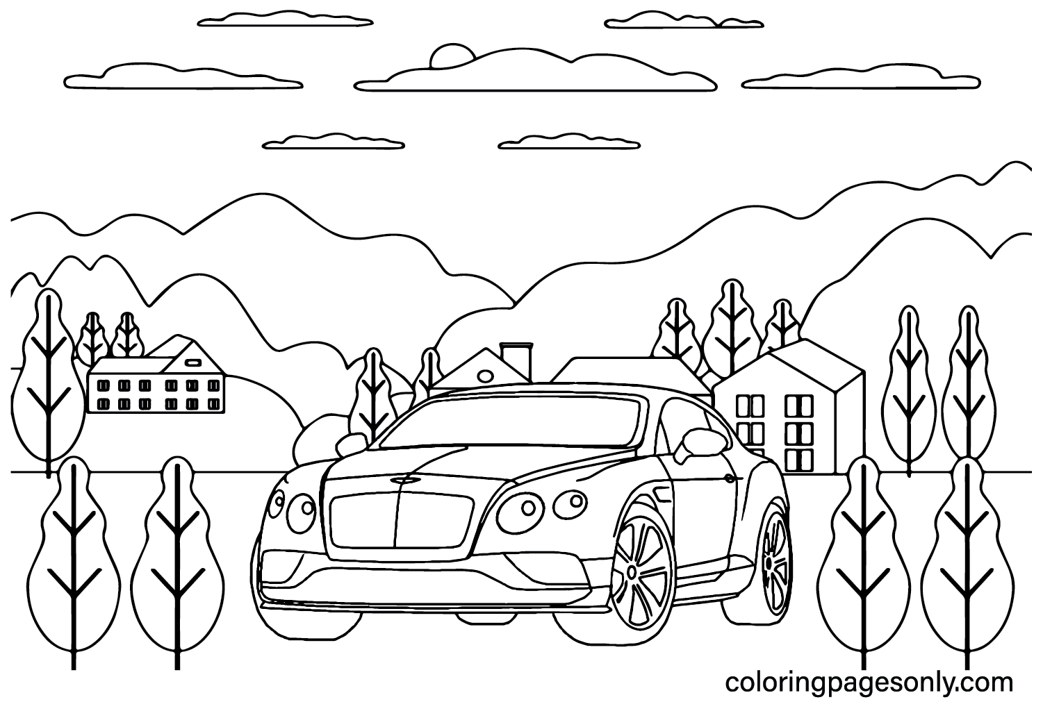 Bentley Picture to Color - Free Printable Coloring Pages