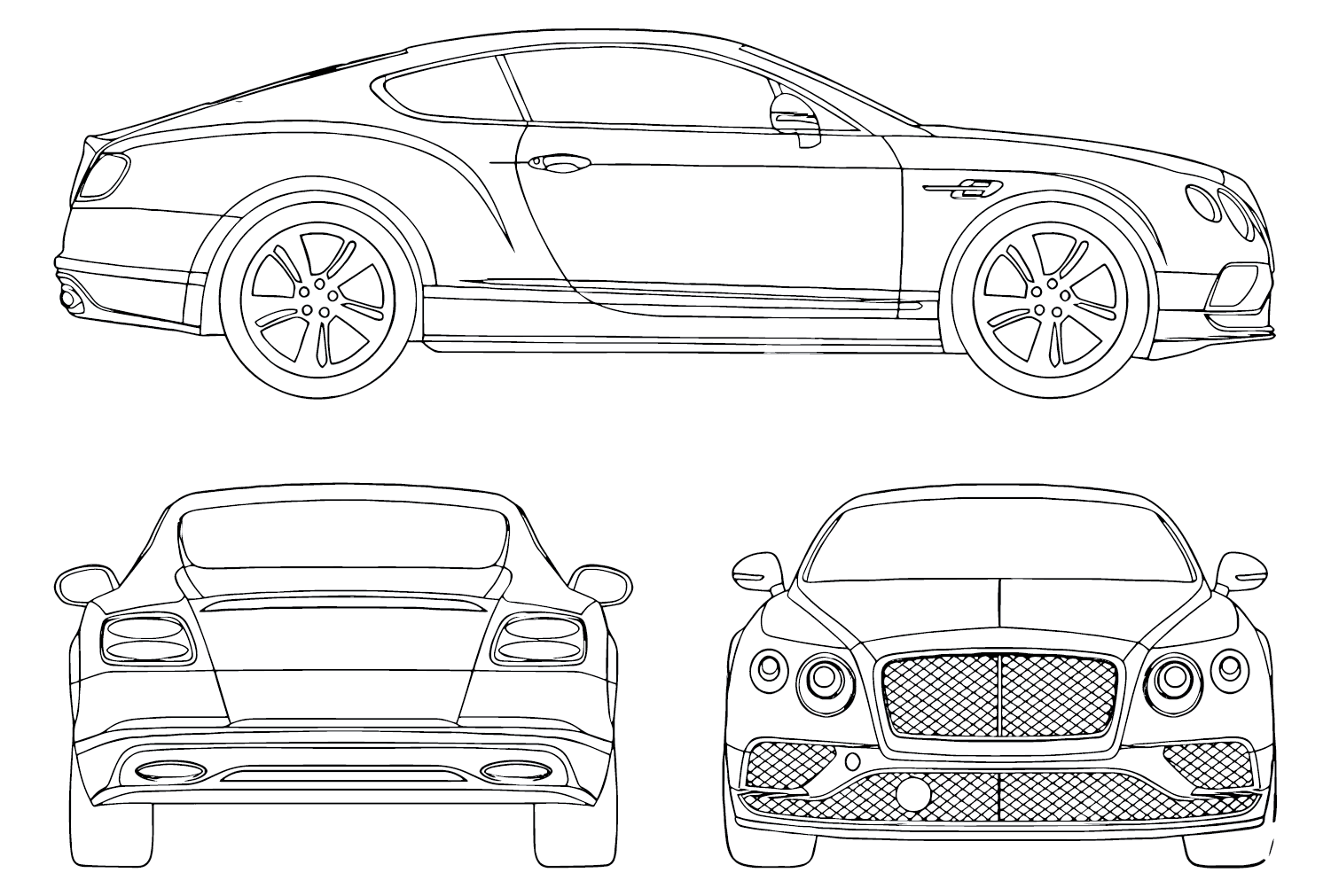 Bentley Premium Coupe Coloring Page