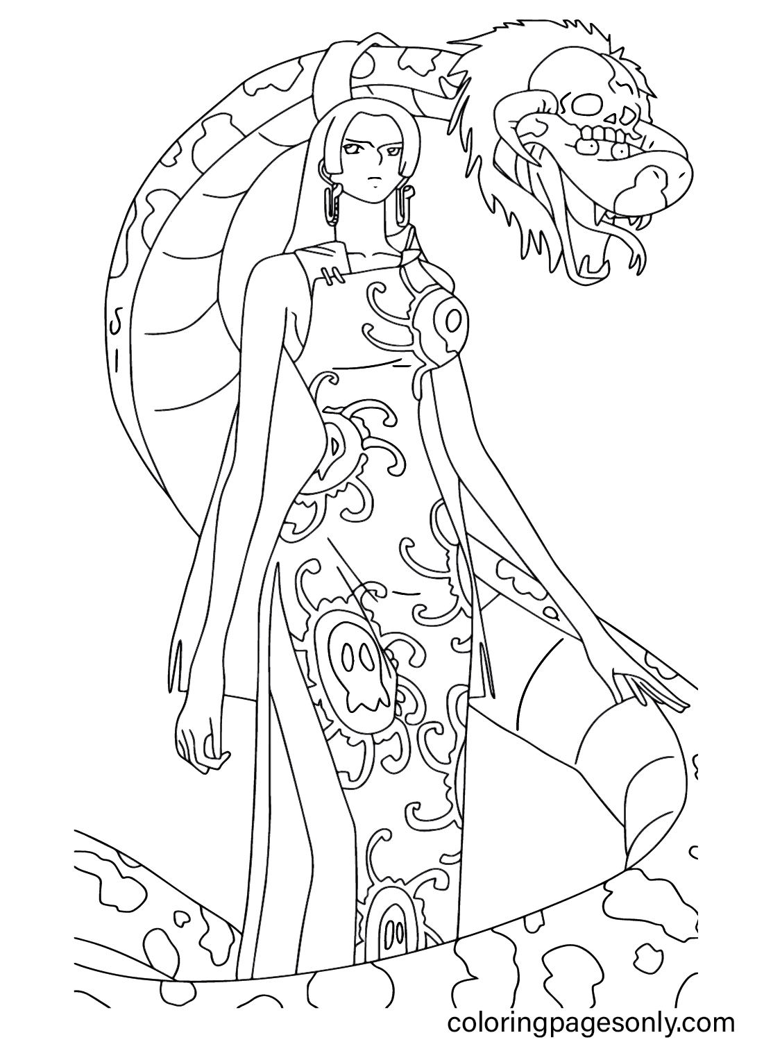 Boa Hancock Coloring Page PDF - Free Printable Coloring Pages