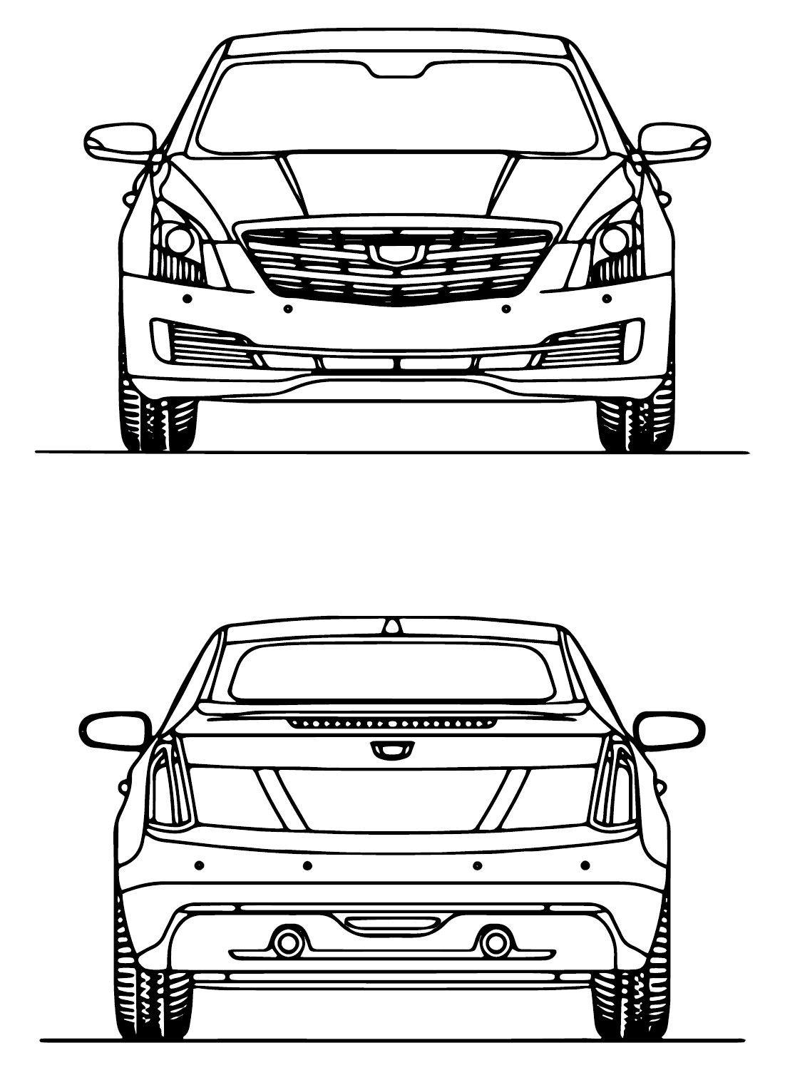 Cadillac ATS Coupe Coloring Page from Cadillac