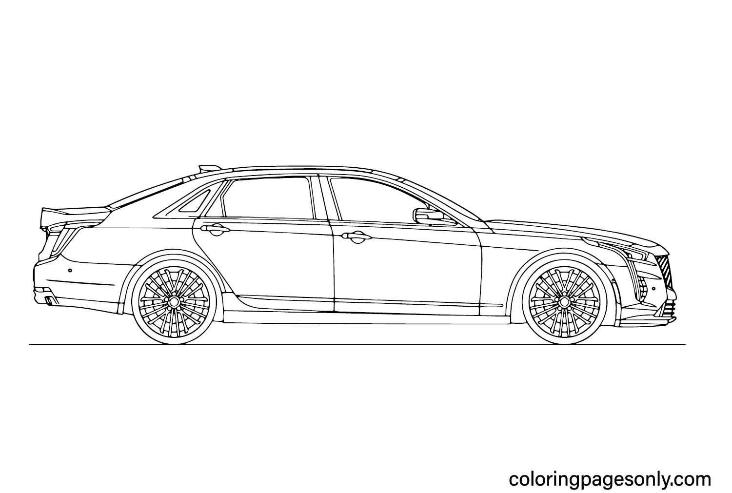 Cadillac CT6 V-Sport Color Page - Free Printable Coloring Pages