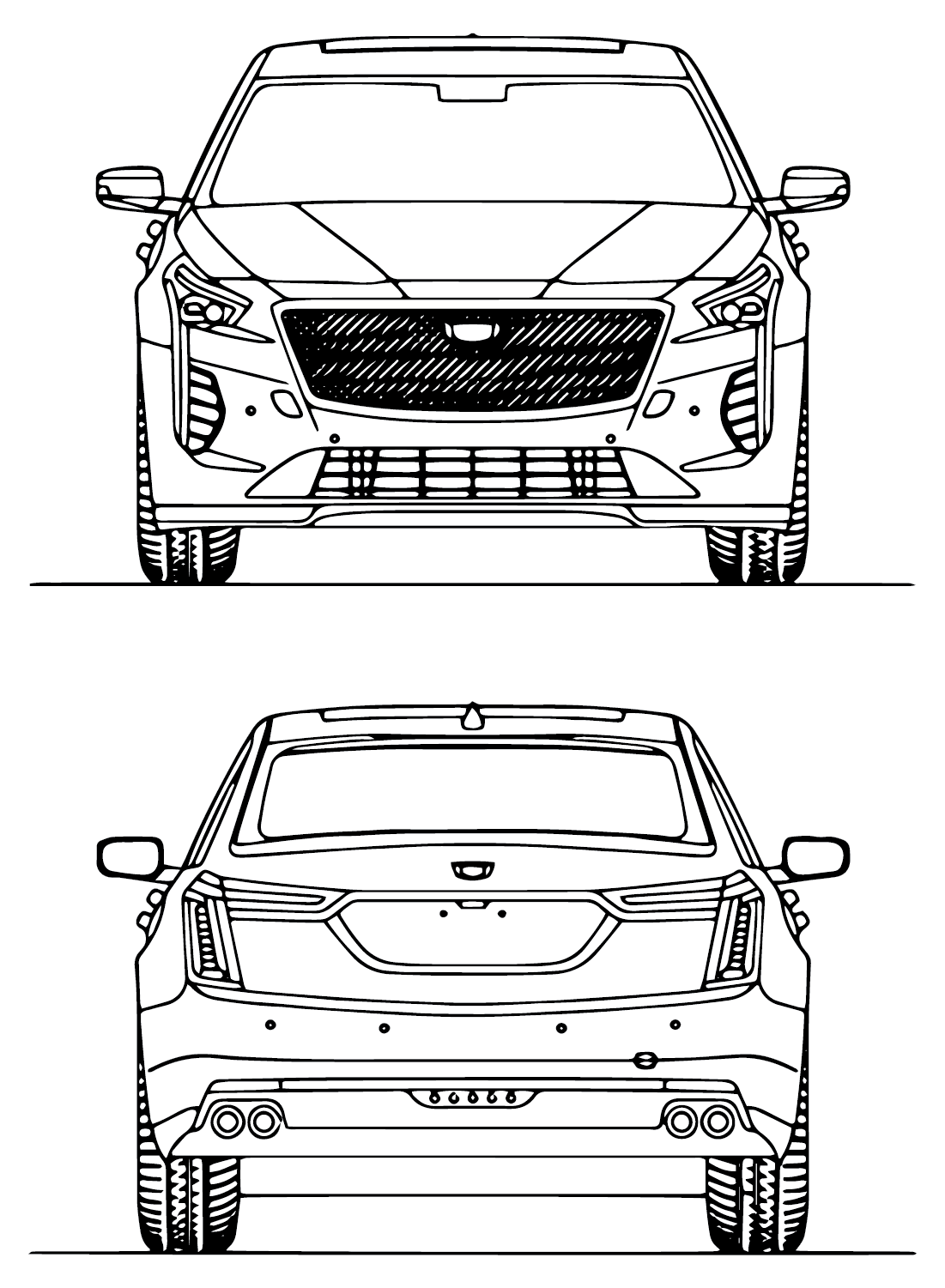 Cadillac CT6 V-Sport Coloring Page from Cadillac