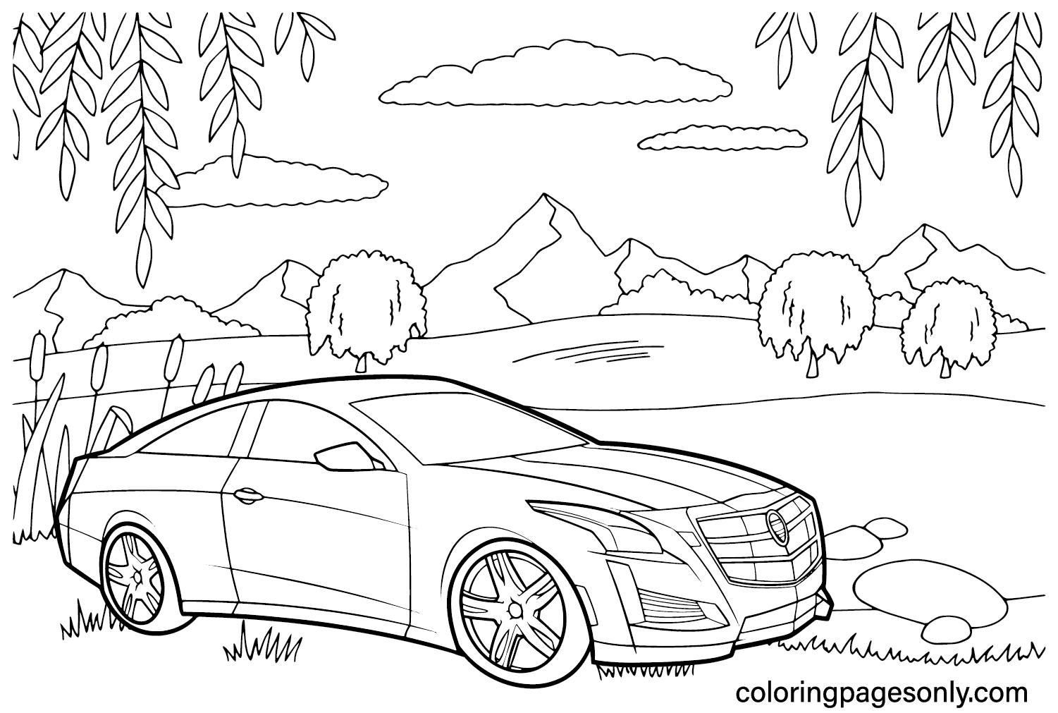 Cadillac Coloring Page to Print from Cadillac
