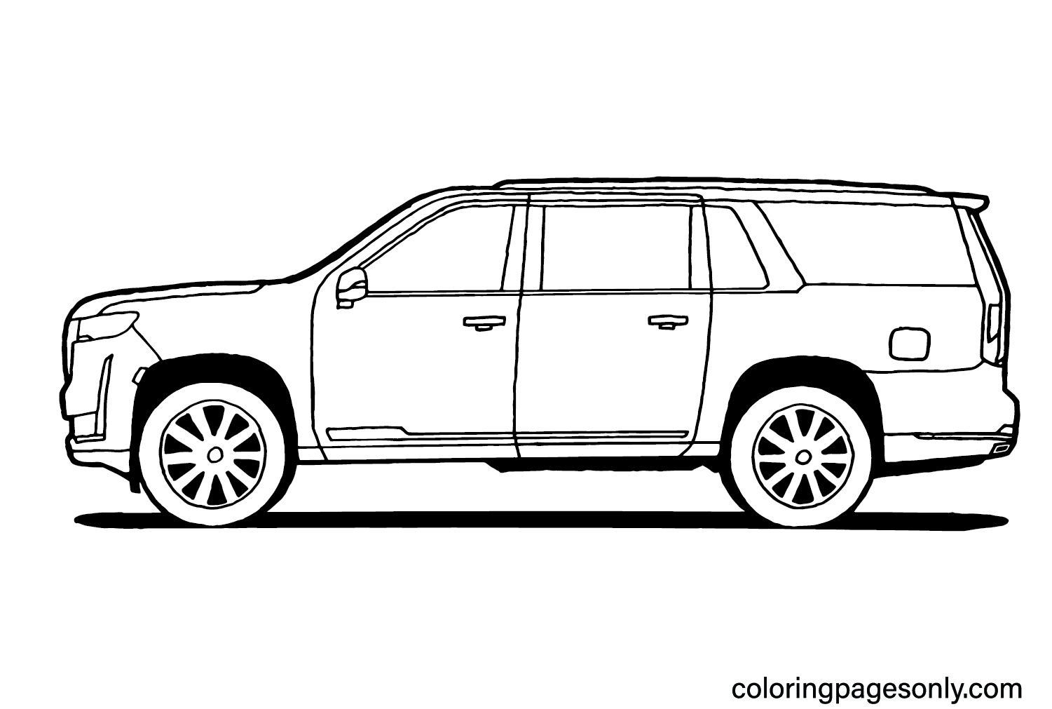 Cadillac Escalade SUV Malvorlage von Cadillac