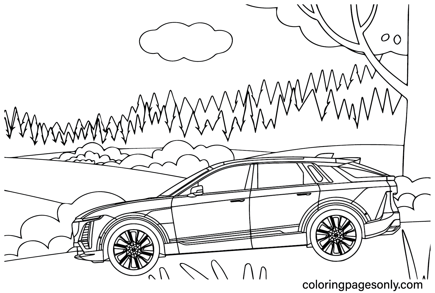 Cadillac Lyriq Coloring Page