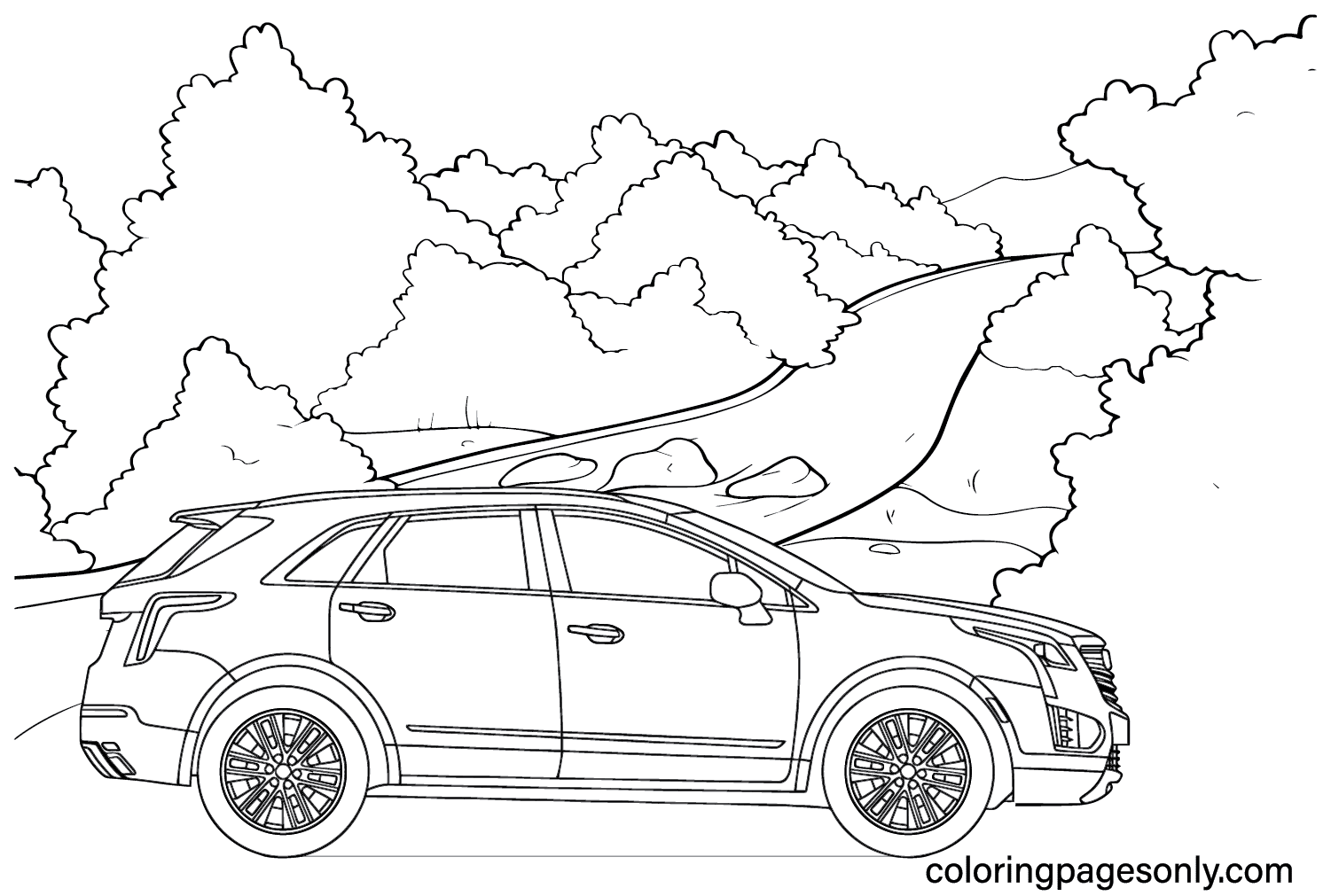 Cadillac XT5 Coloring Page - Free Printable Coloring Pages
