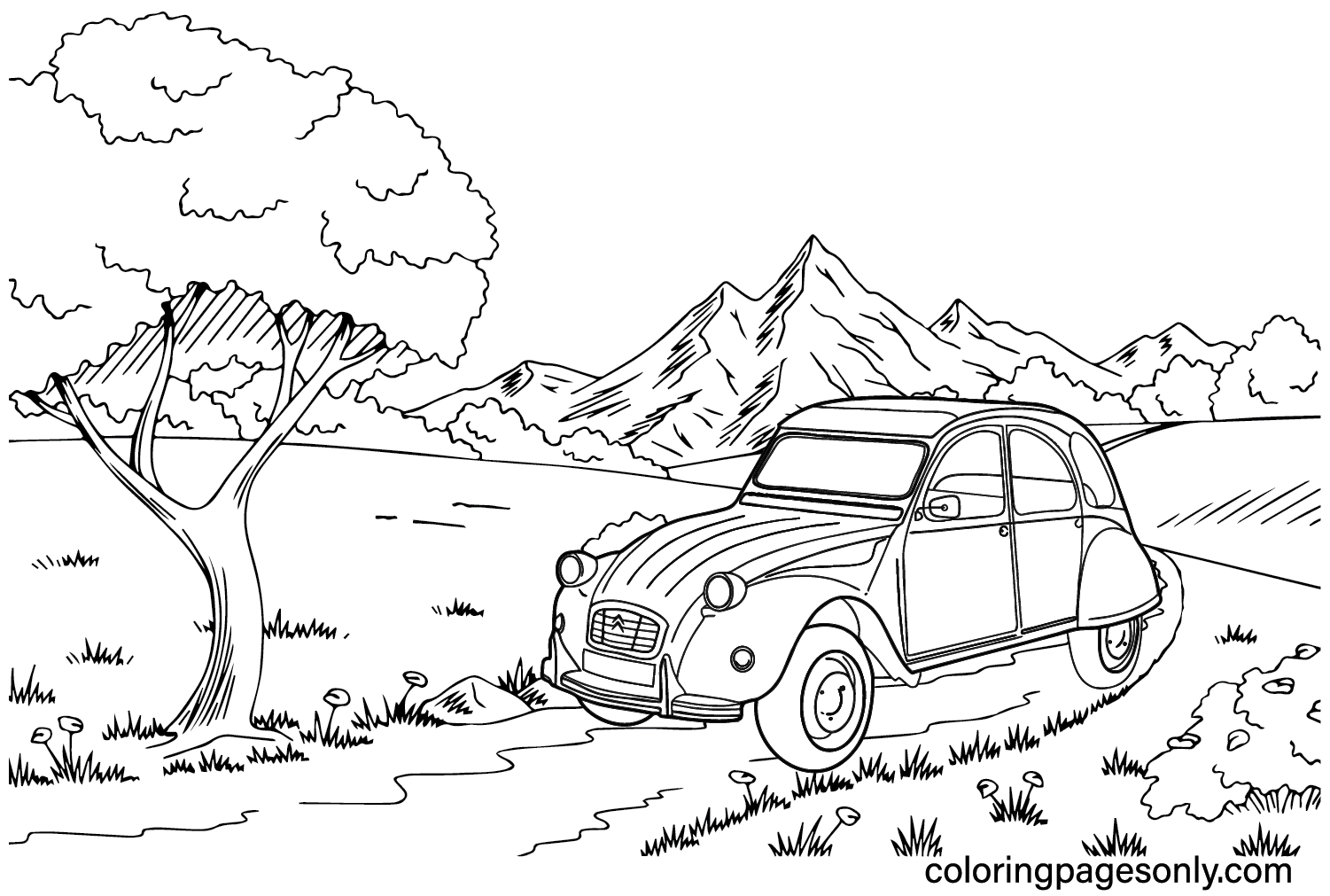 Citroen 2 CV Coloring Page from Citroën