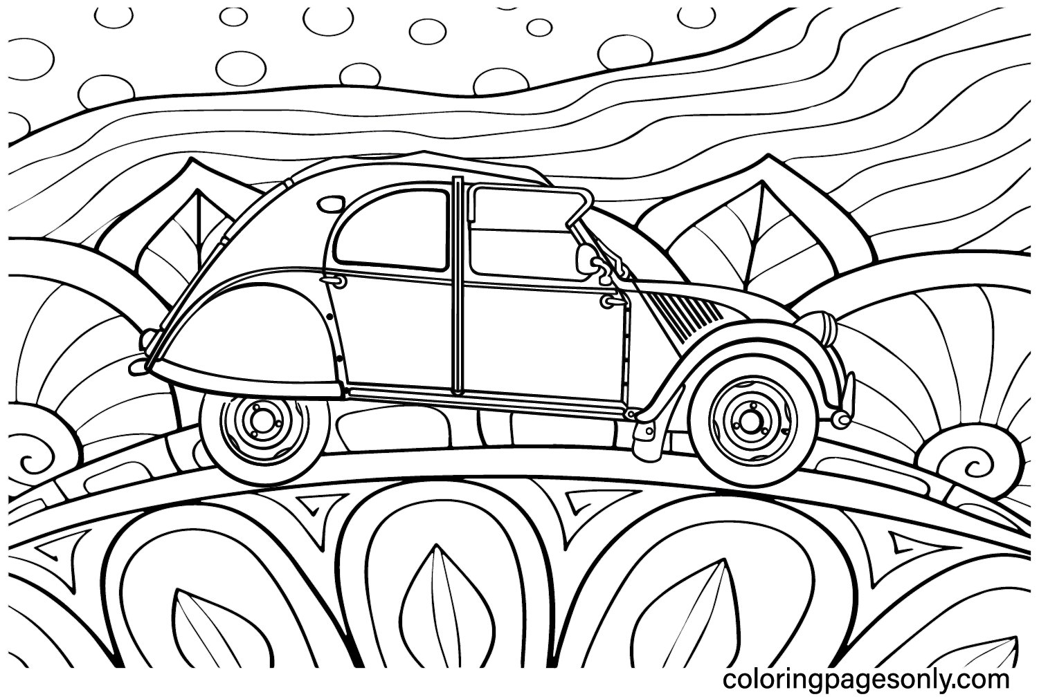 Citroën 2CV Coloring Page from Citroën