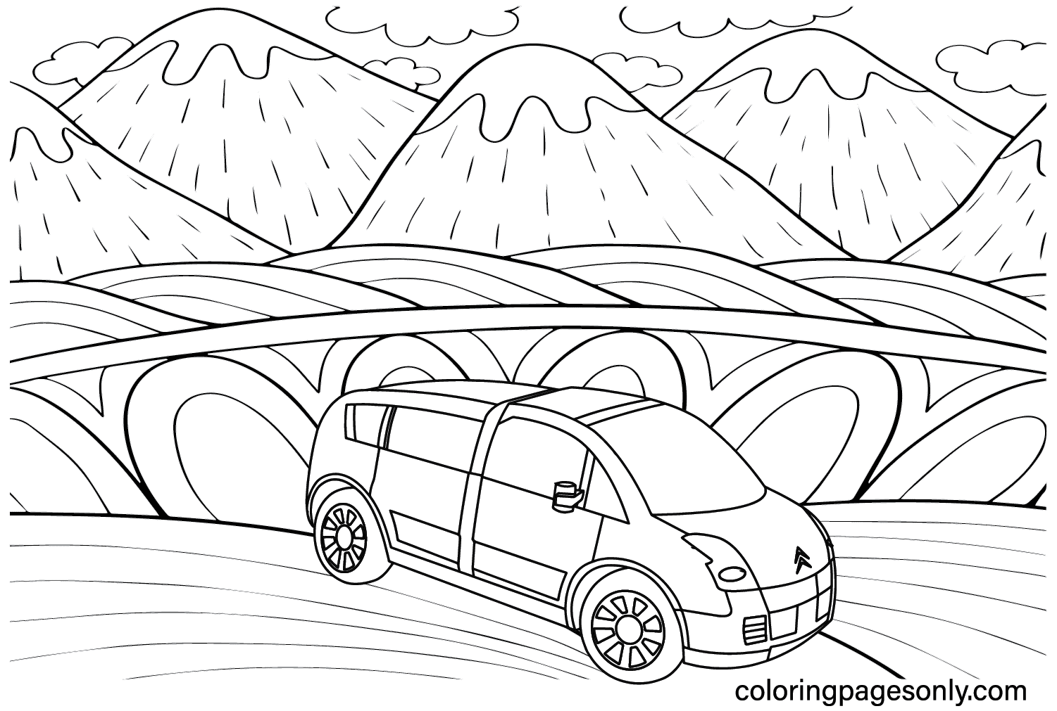 Citroen C Crosser Coloring Page from Citroën