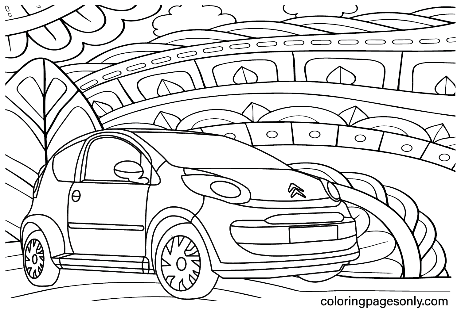 Citroen C1 Coloring Page from Citroën