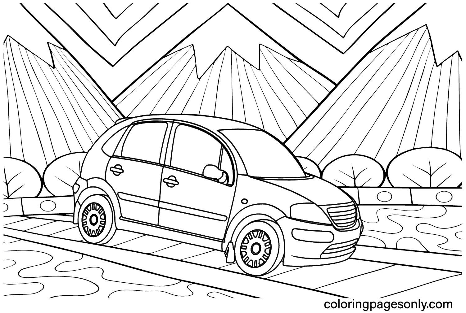 Citroen C3 Coloring Page from Citroën
