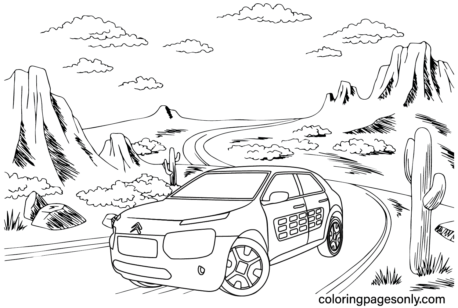 Citroen C4 Cactus Coloring Page from Citroën