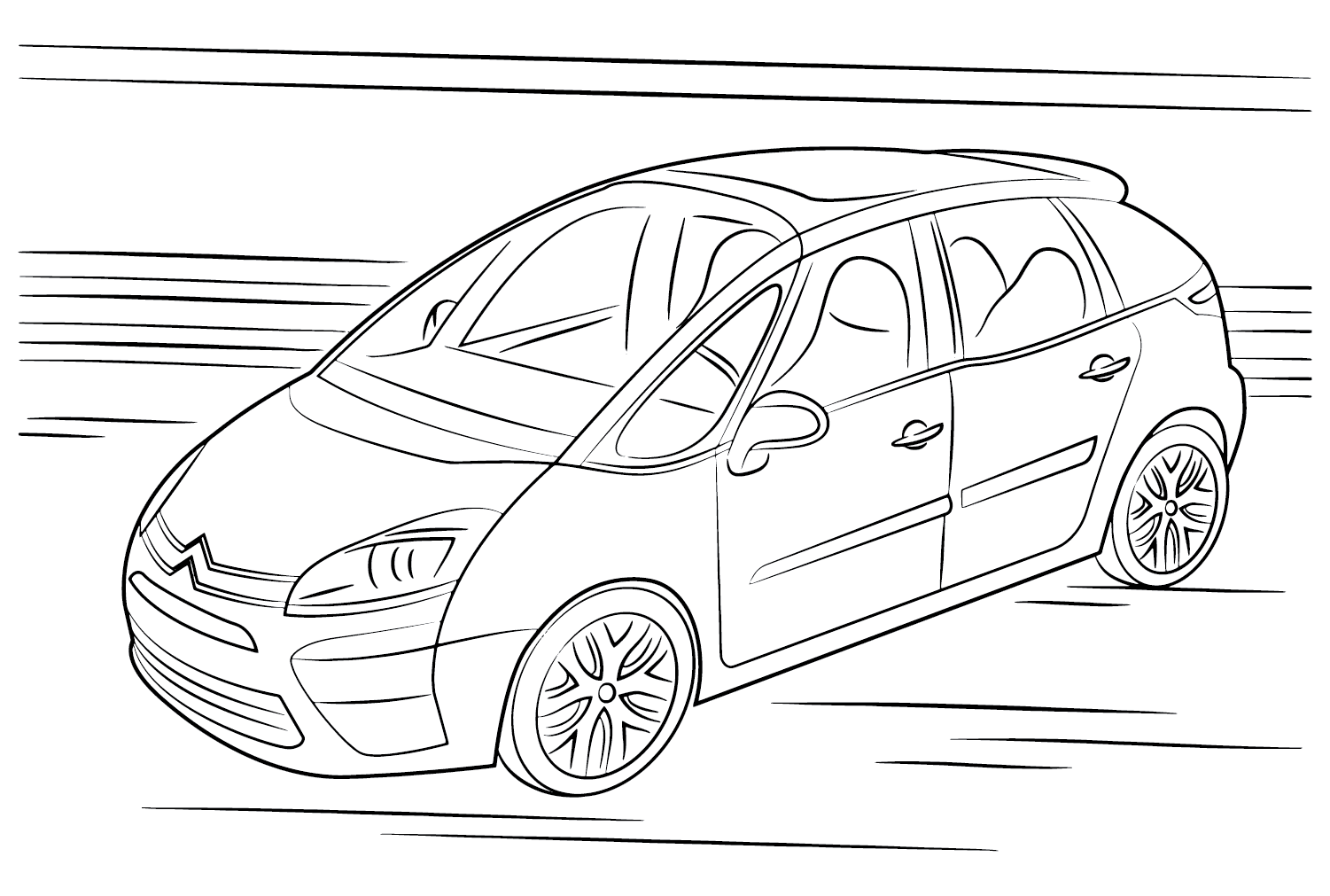 Citroën C4 Picasso Coloring Page from Citroën
