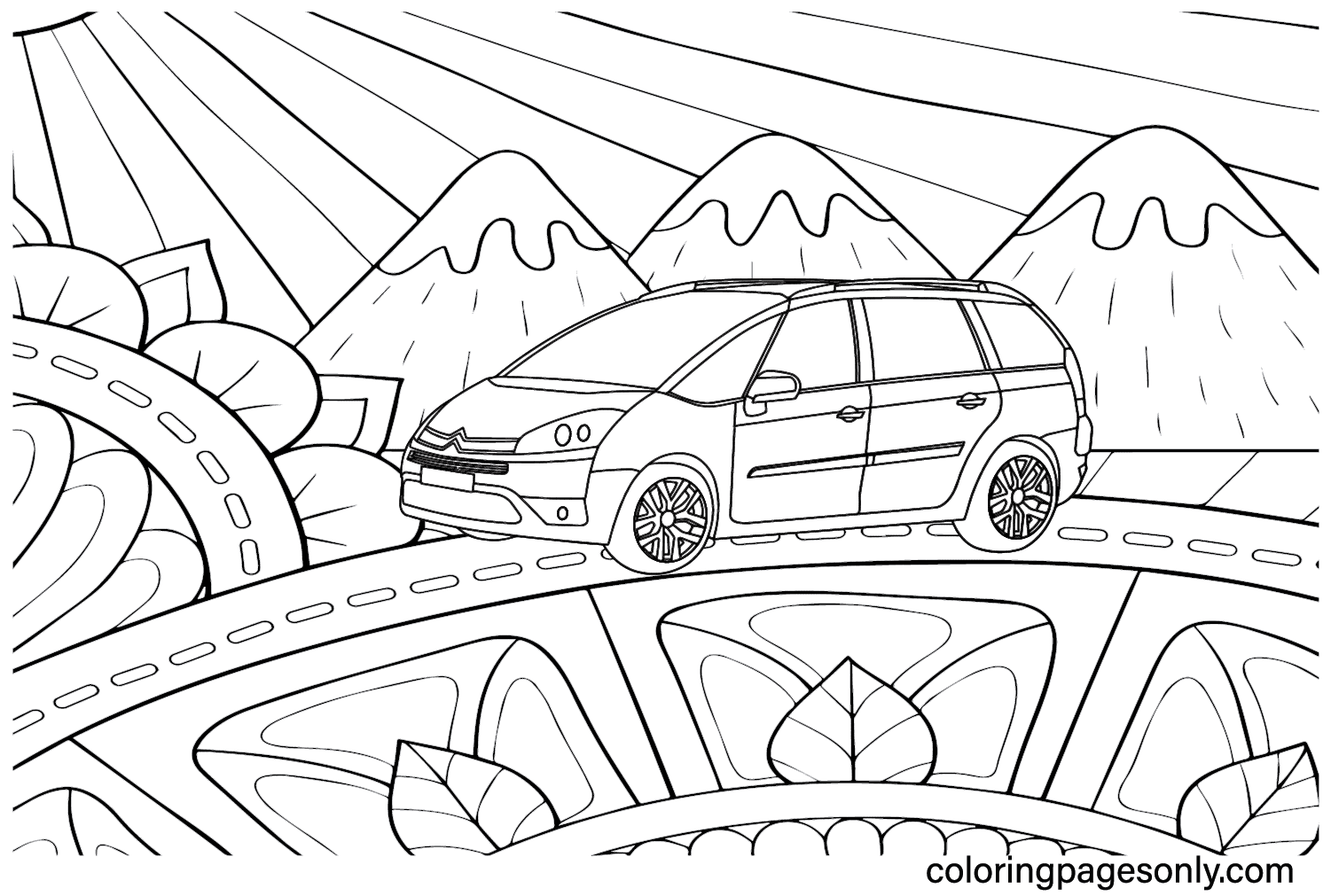 Citroen C4 Xara Picasso Coloring Page - Free Printable Coloring Pages