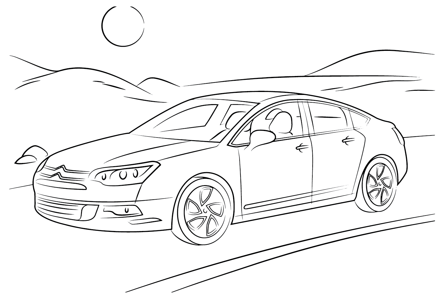 Citroën C5 Coloring Page from Citroën