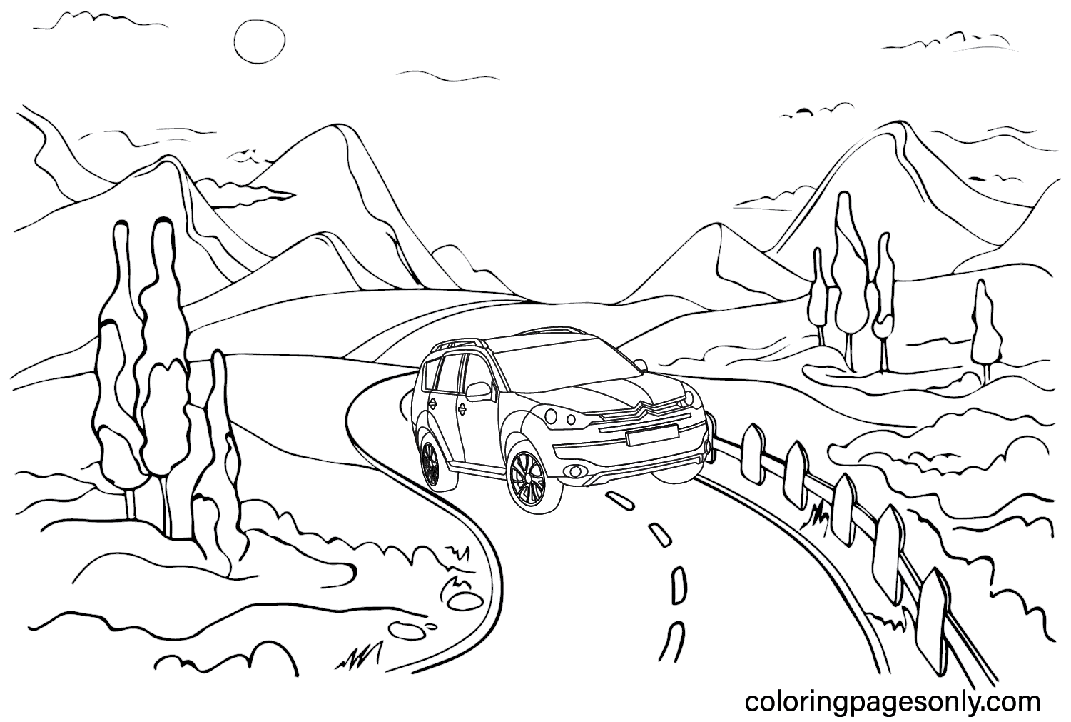Citroen Crosser Coloring Page from Citroën