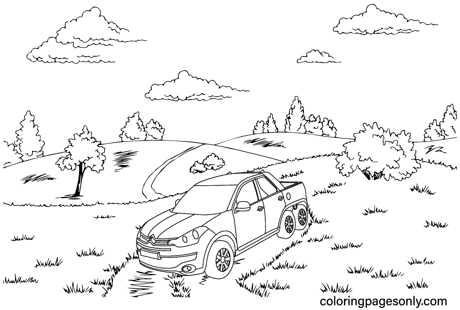 Citroen Cruise Crosser Coloring Page from Citroën