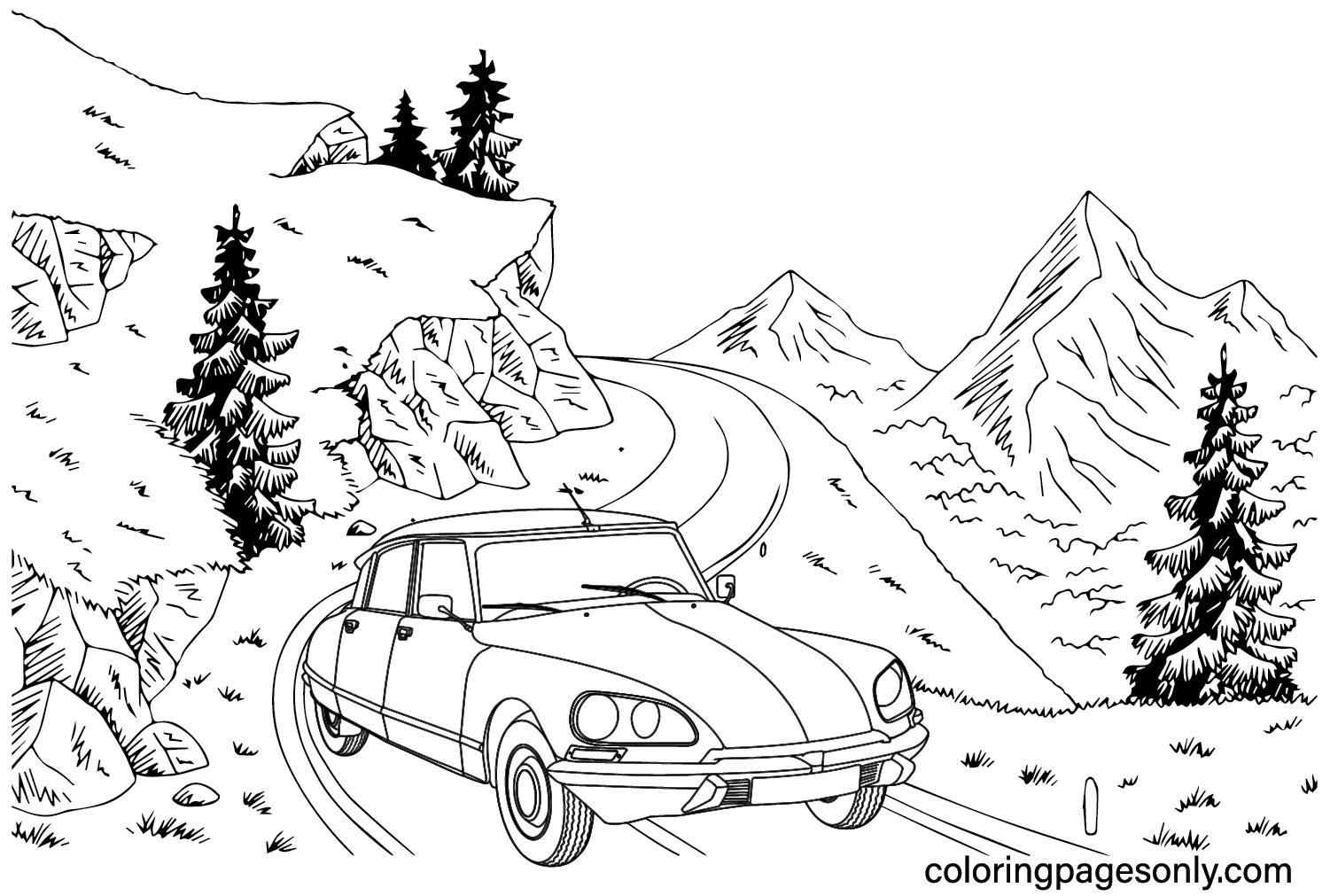 Citroen DS Coloring Page from Citroën