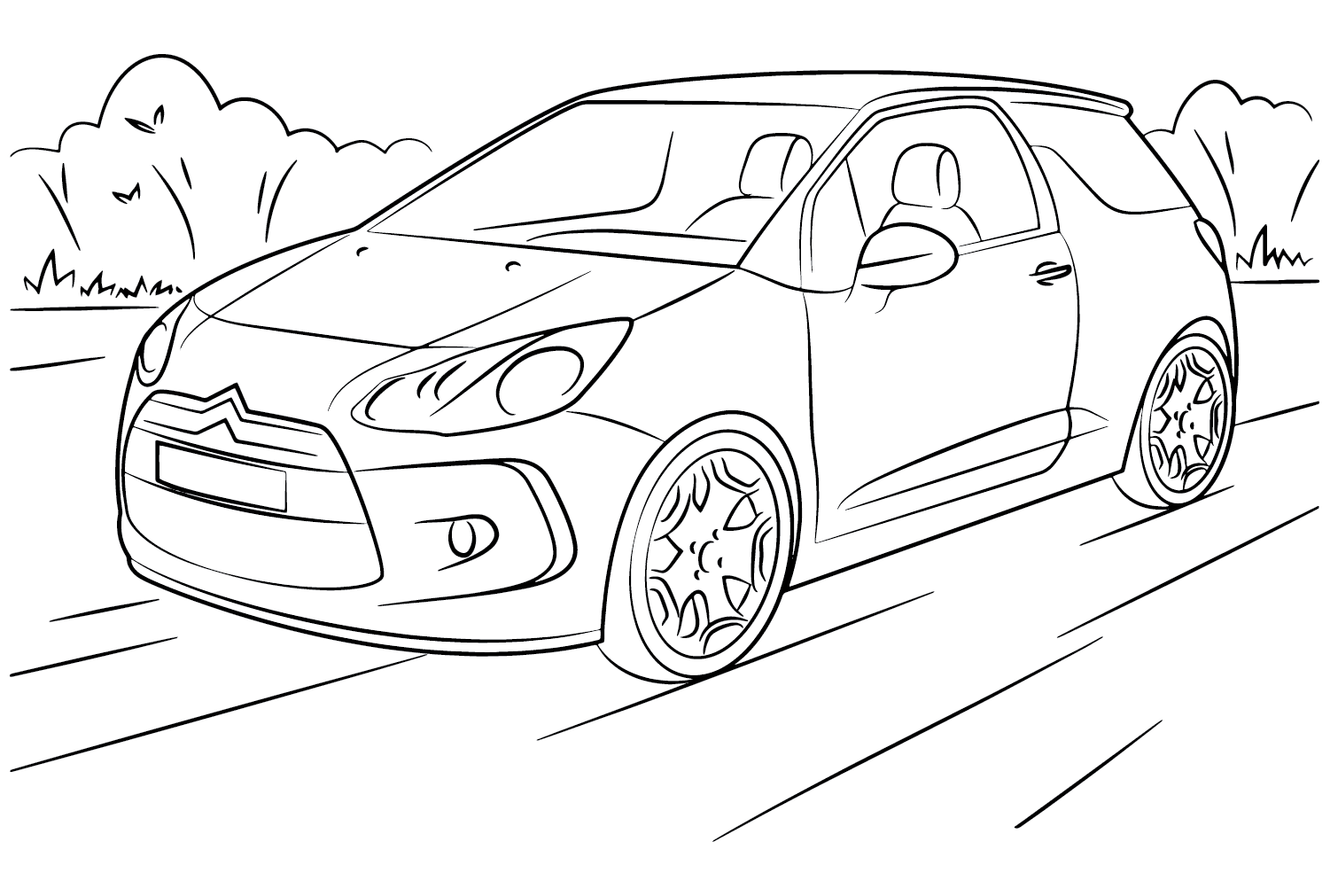 Citroën DS3 Coloring Page from Citroën
