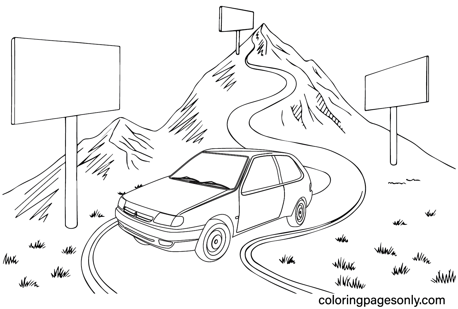 Citroen Saxo Coloring Page from Citroën