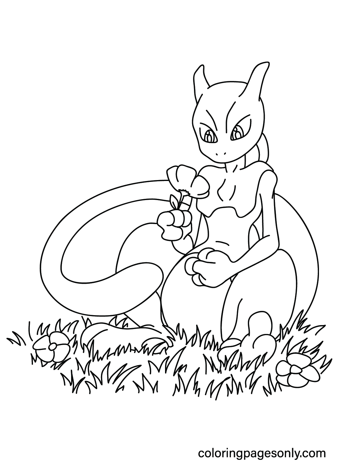 Coloring Page Mewtwo from Mewtwo