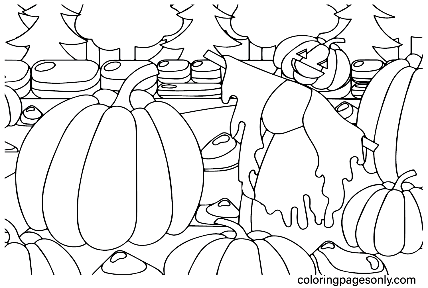 Coloring Page Scarecrow