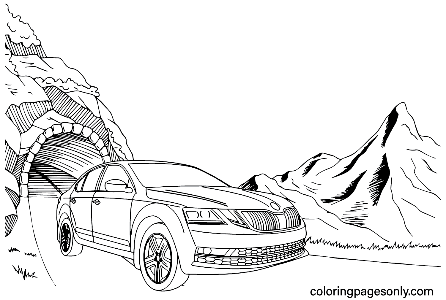 Coloring Page Skoda Car from Skoda