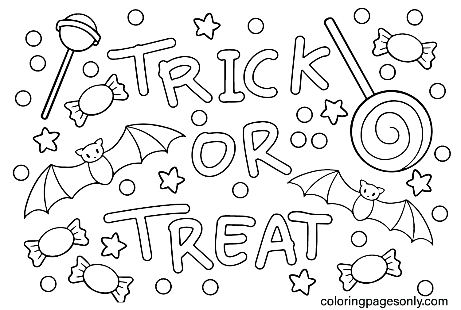 Coloring Page Trick or Treat