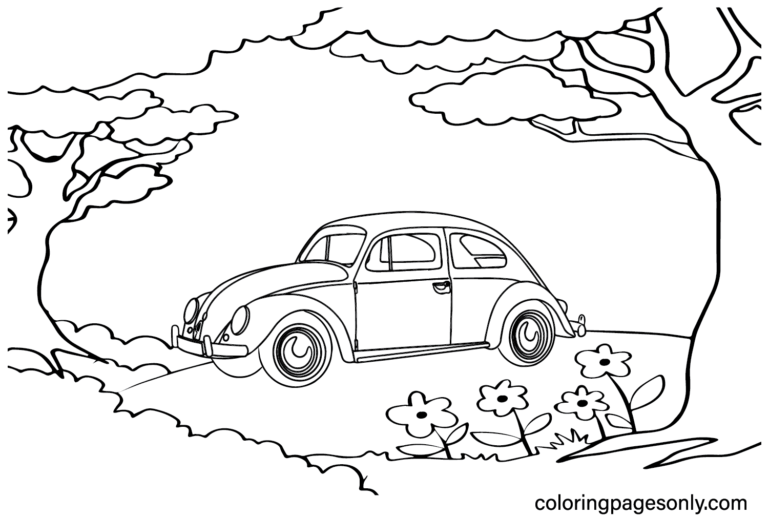 Coloring Page Volkswagen Beetle from Volkswagen
