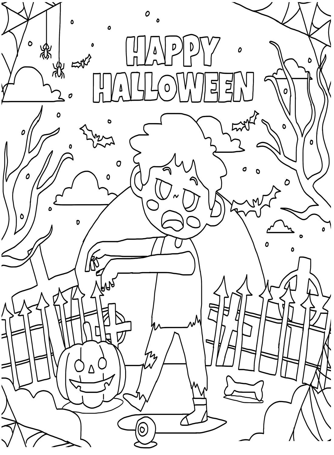 Coloring Pages Happy Halloween from Happy Halloween
