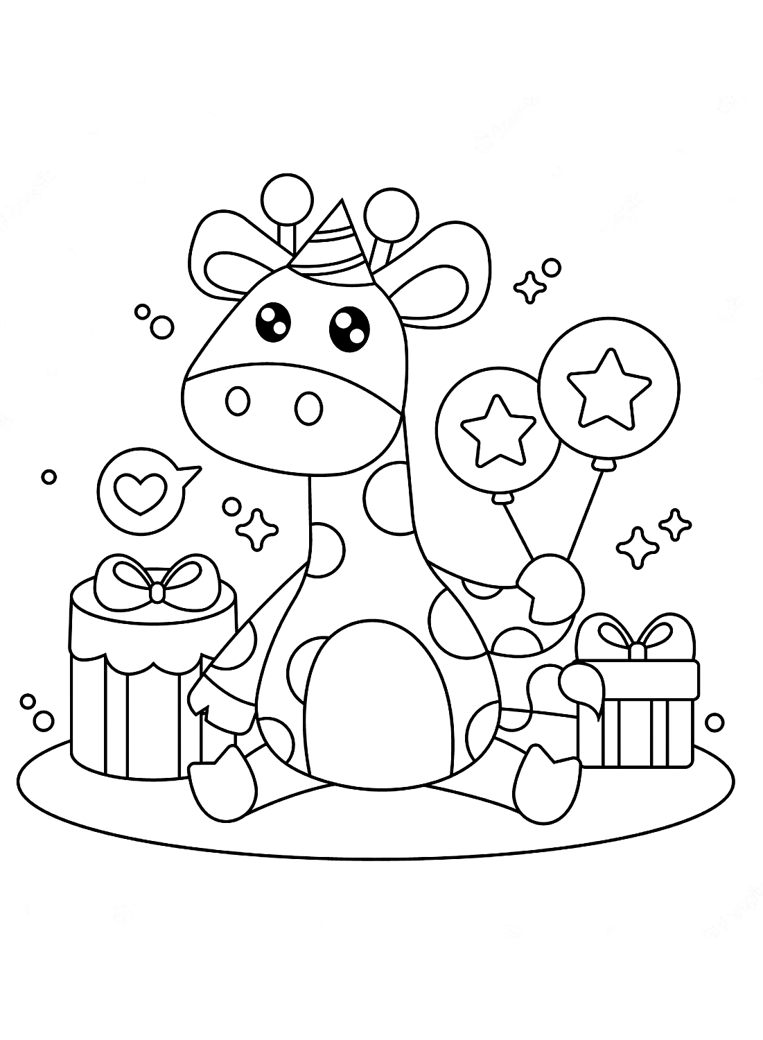 Coloring Pages of a Giraffe and gifts from Giraffes