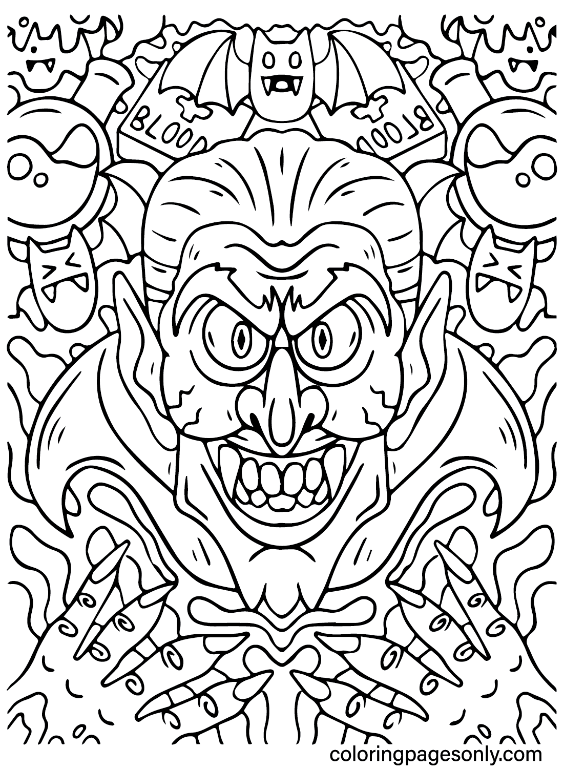 Coloring Sheet Scary Halloween from Scary Halloween