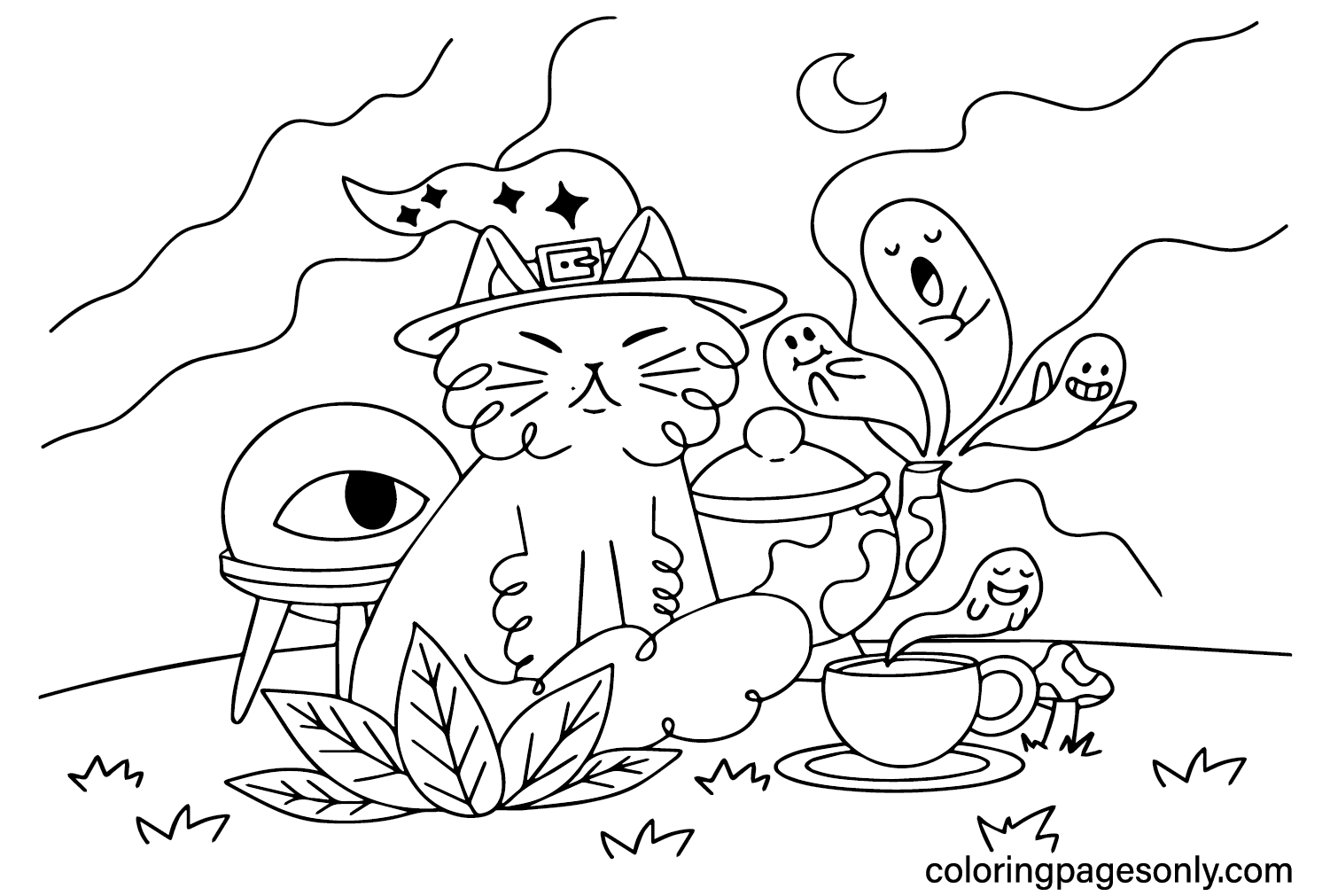 Cute Halloween Coloring Pages for Adults