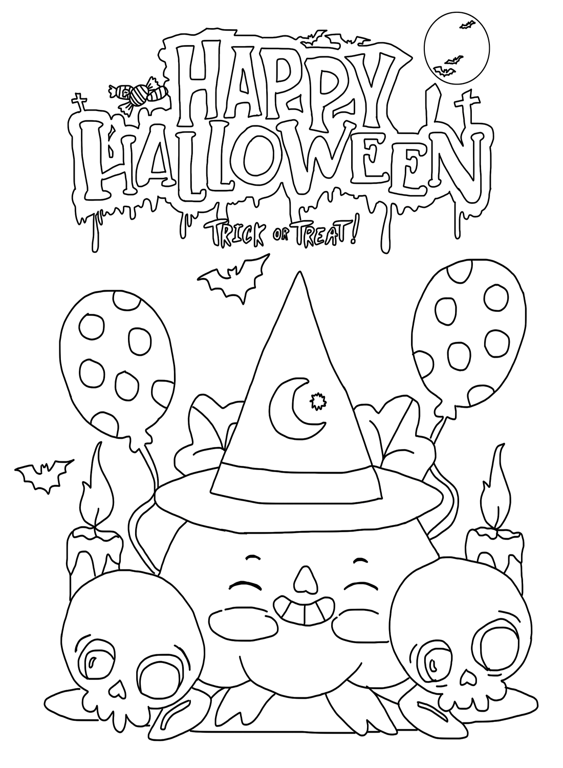 صفحات تلوين عيد الهالوين السعيدة اللطيفة من Spooktacular Halloween