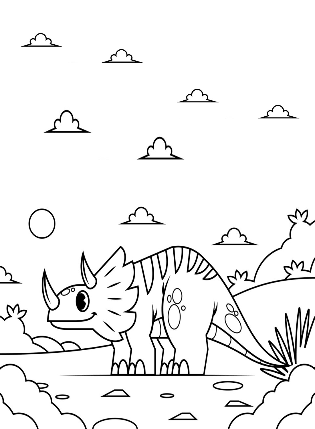 Desenhos de dinossauros para colorir triceratops
