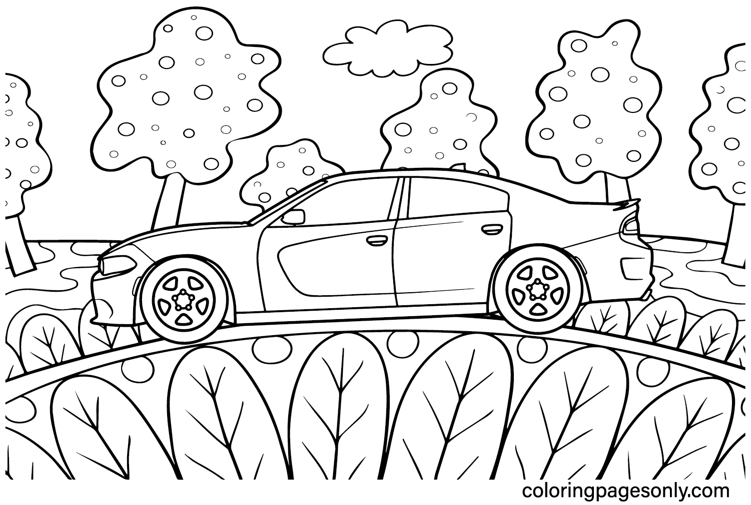 Dodge Charger SRT Hellcat Coloring Page