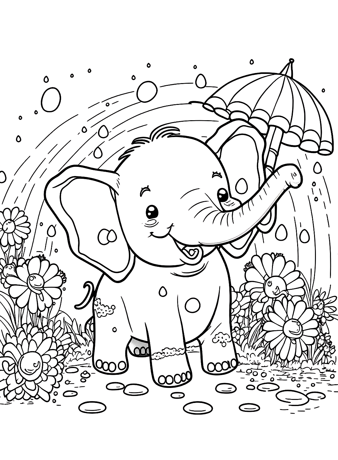Páginas para colorir de elefante para imprimir em Elefante