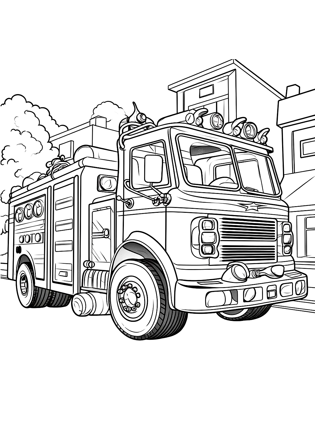 Fire truck drawing easy