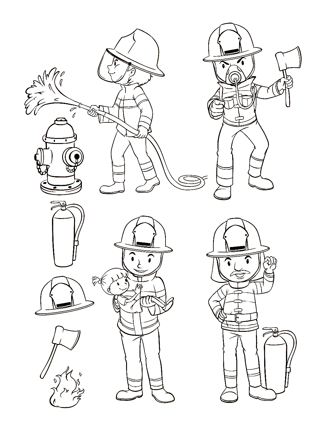 Fireman coloring pages for preschoolers