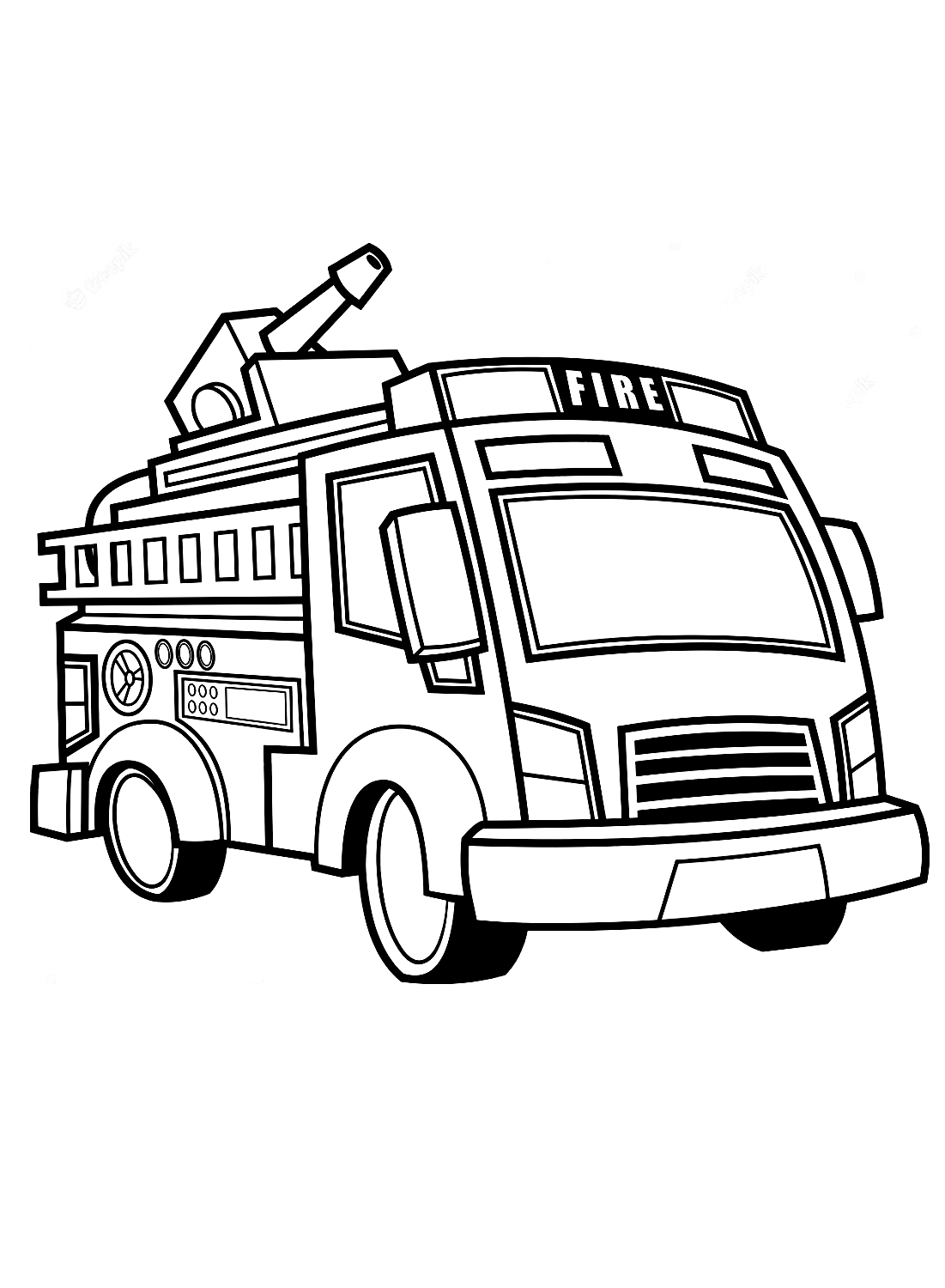 Firetruck printable coloring page
